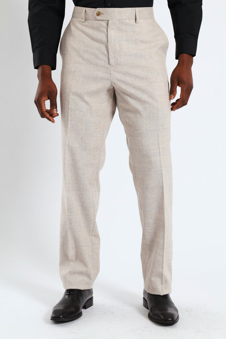 Glen Check Suit Trouser - Natural