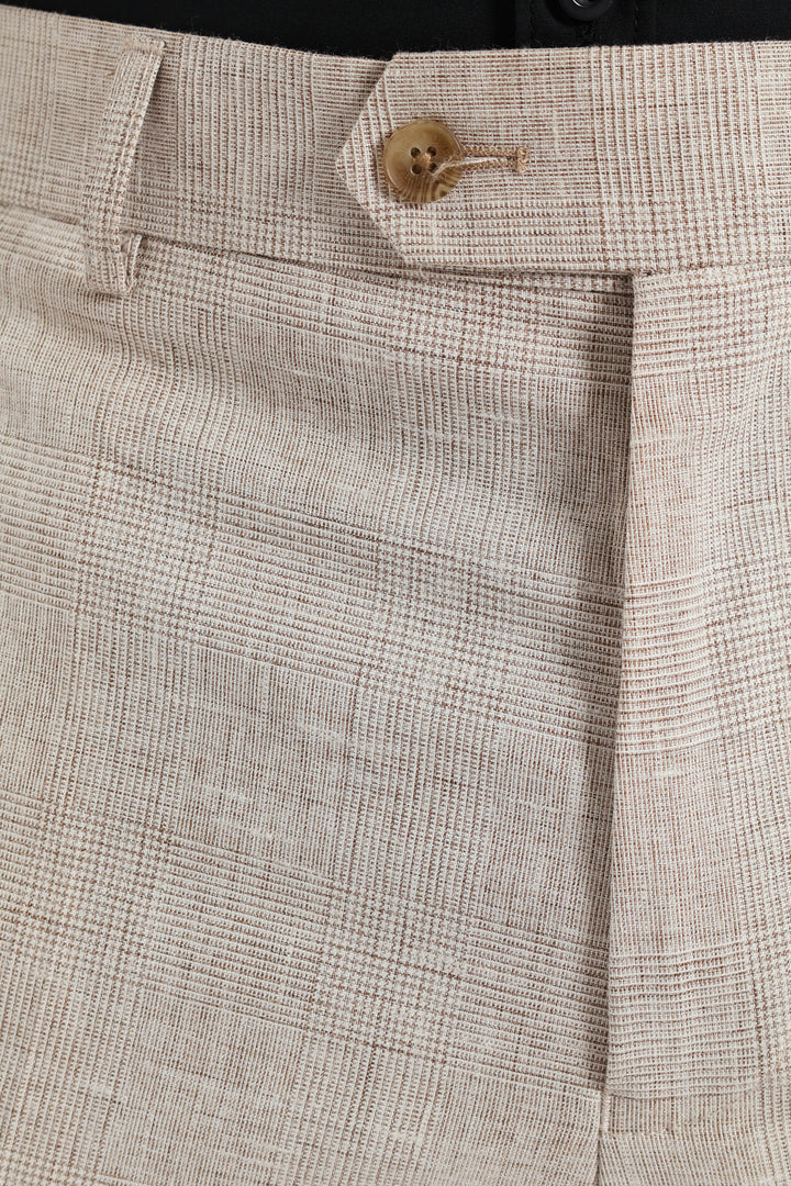 Glen Check Suit Trouser - Natural