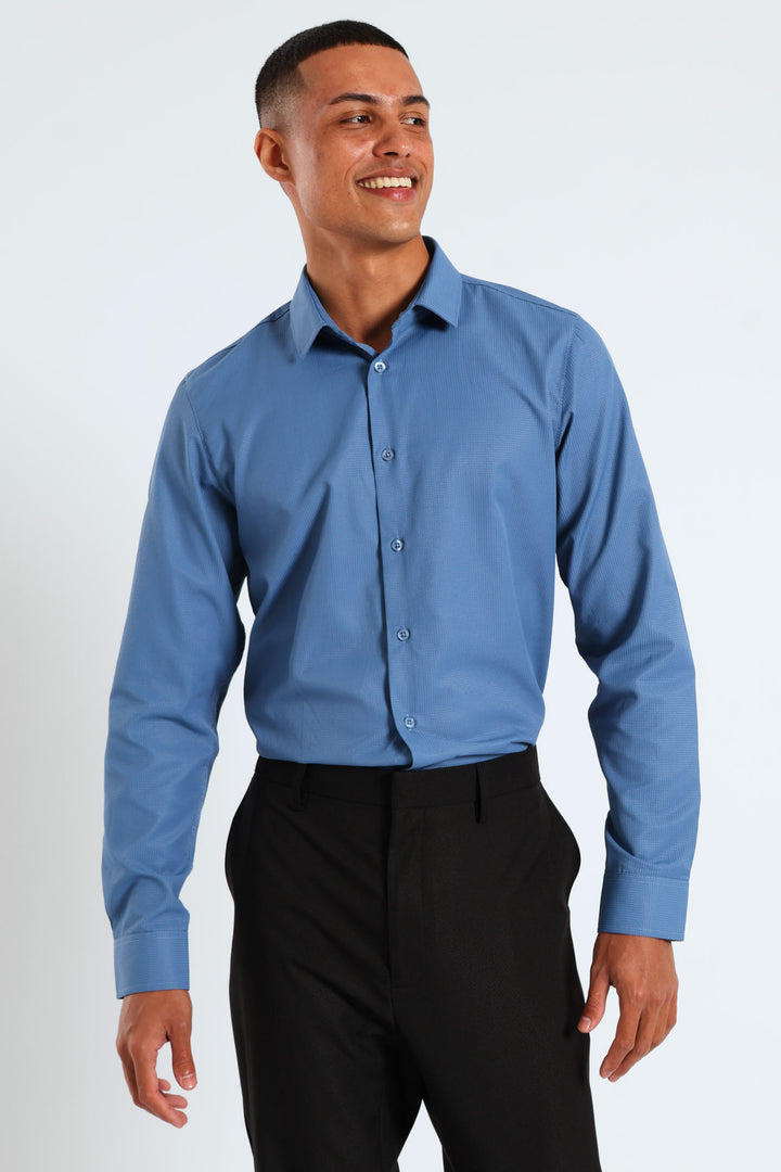 Long Sleeve Textured Shirt - Teal