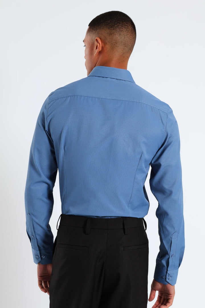 Long Sleeve Textured Shirt - Teal