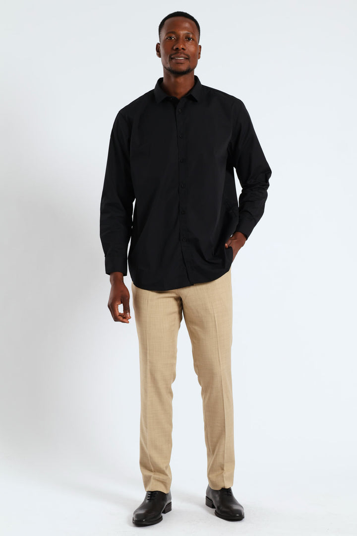 Long Sleeve Easy Care Shirt - Black
