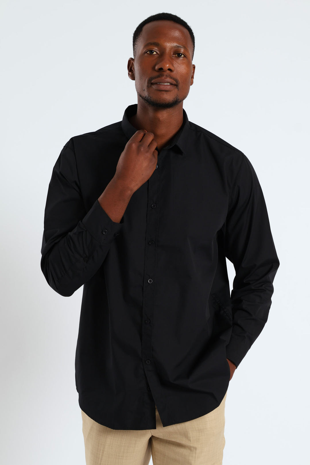 Long Sleeve Easy Care Shirt - Black