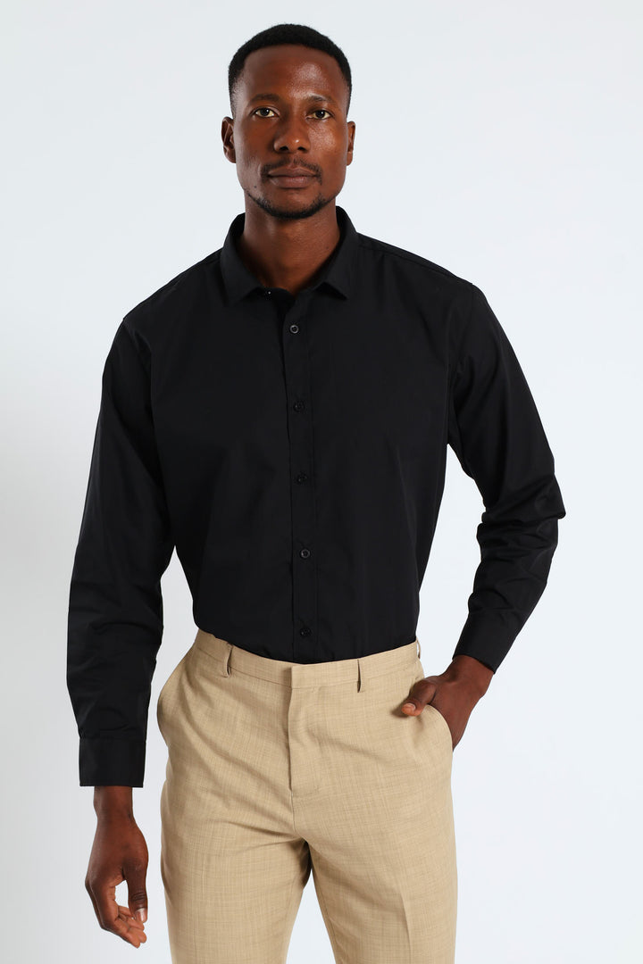 Long Sleeve Easy Care Shirt - Black