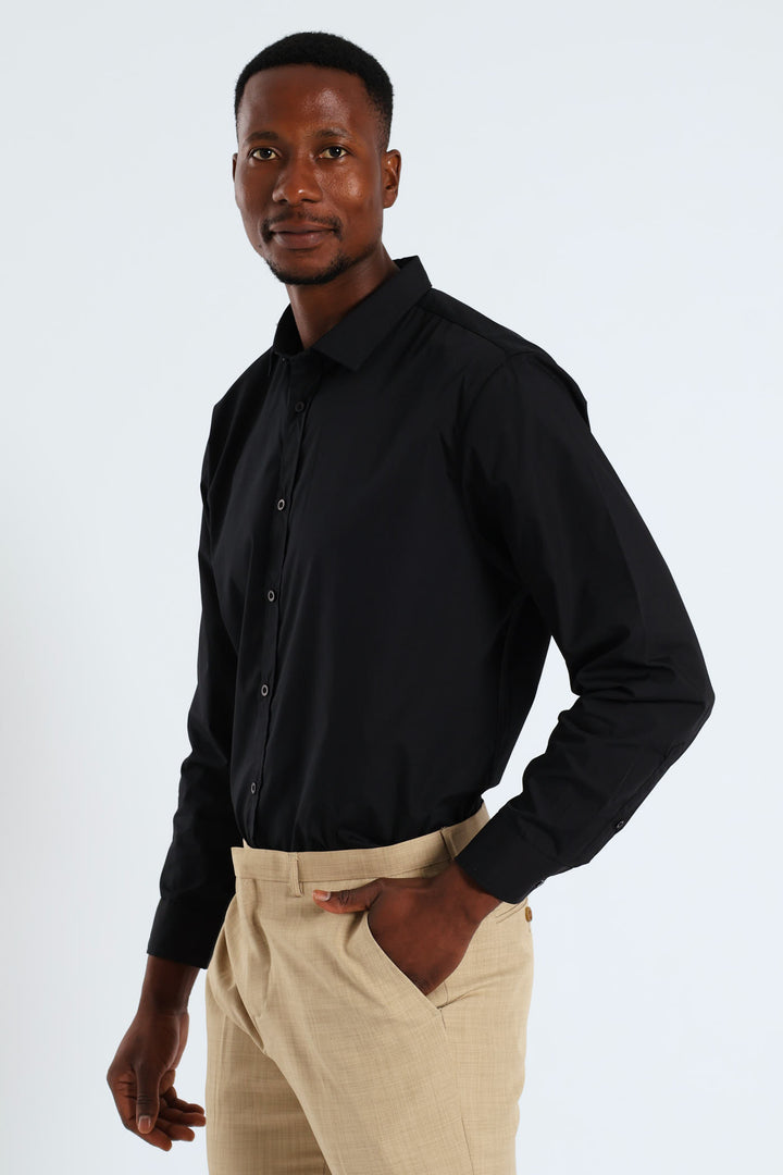 Long Sleeve Easy Care Shirt - Black