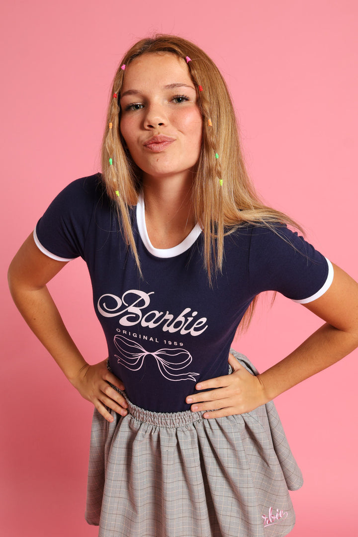 Girls Barbie Bodysuit - Navy