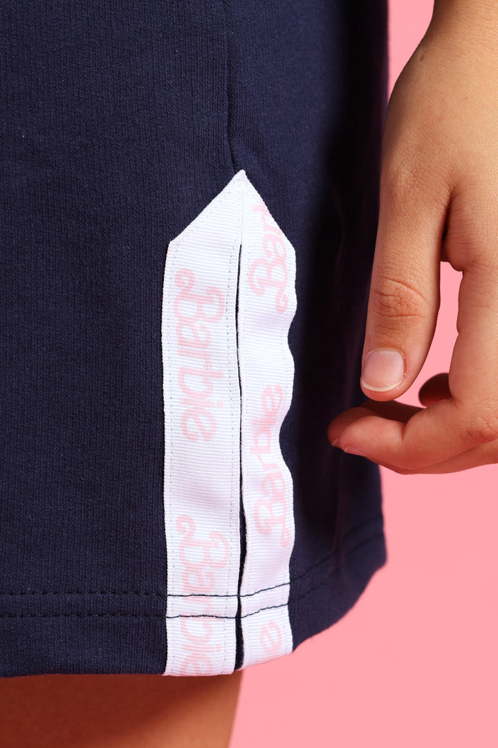 Girls Barbie T-Shirt Dress - Navy