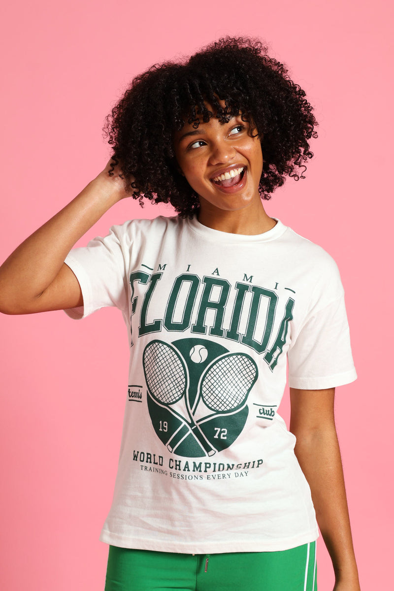 Girls Florida Oversized Tee - Cream