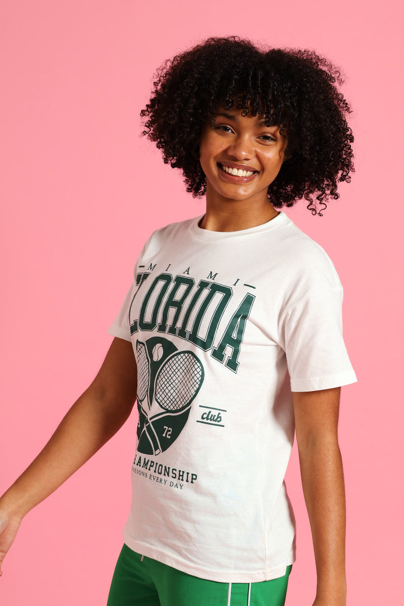 Girls Florida Oversized Tee - Cream