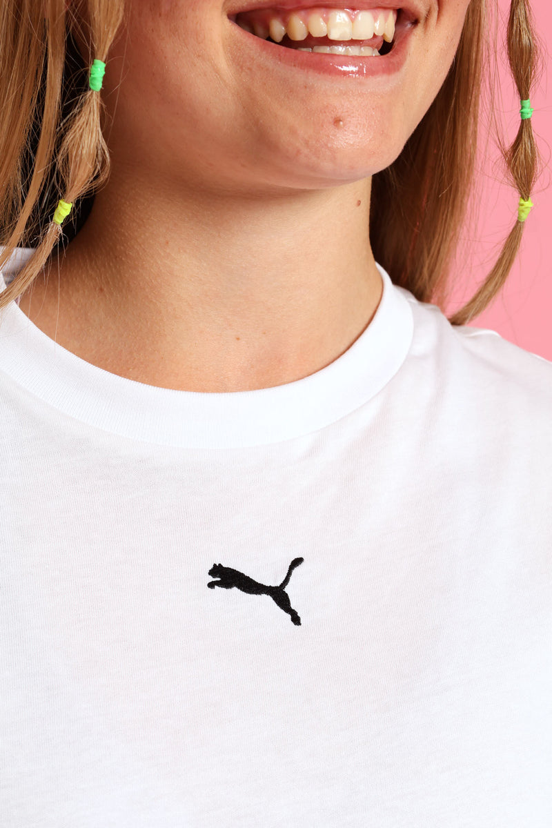 Girls Essential Boxy Tee - White