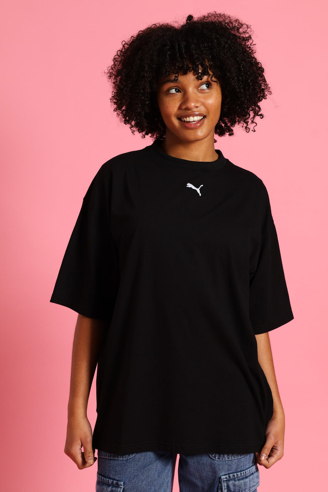 Girls Essential Oversized Tee - Black