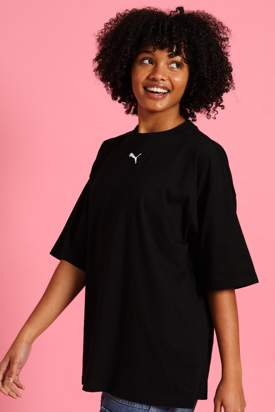 Girls Essential Oversized Tee - Black