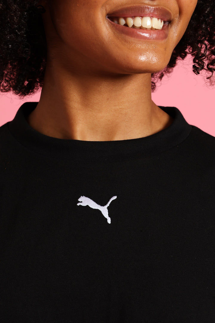 Girls Essential Oversized Tee - Black