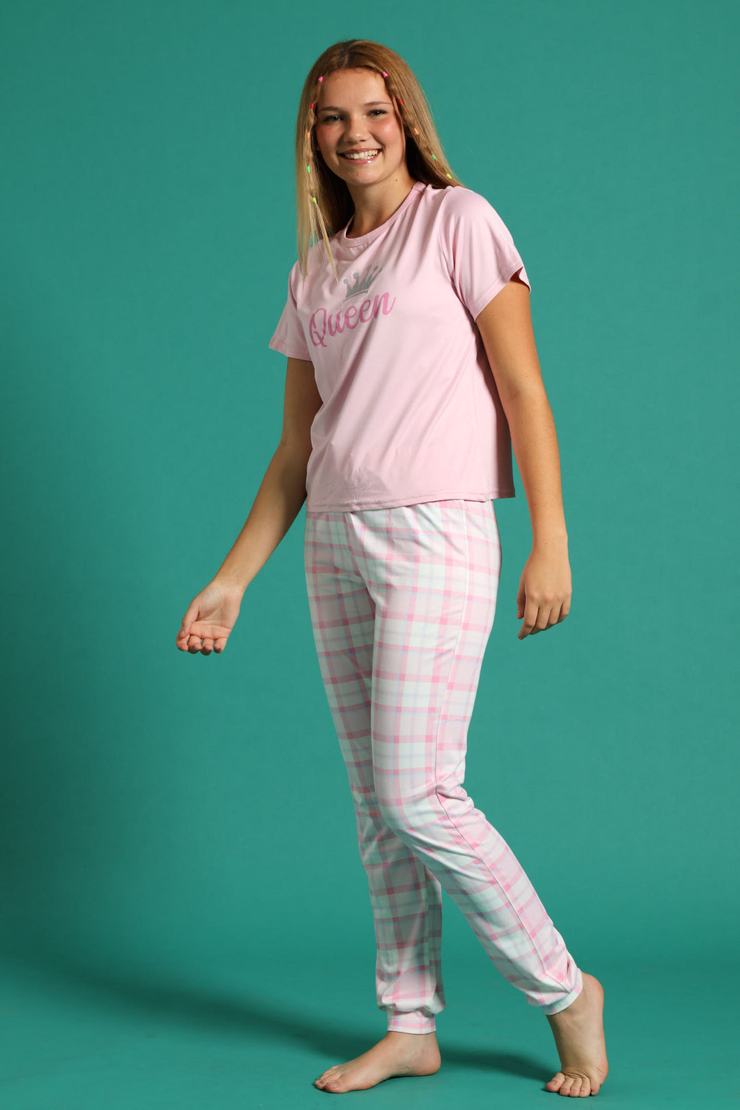 Girls Queen Long Bottom Set - Pink