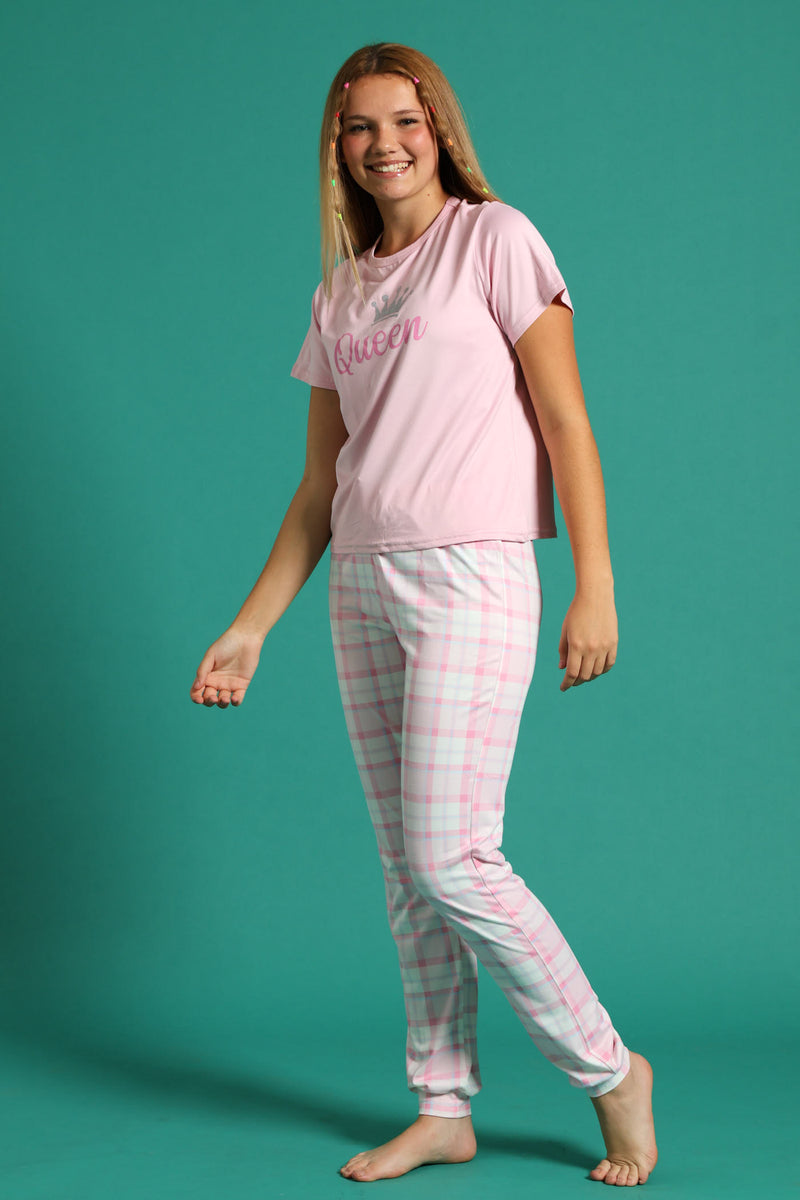 Girls Queen Long Bottom Set - Pink