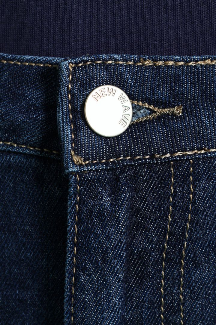 Girls Rigid Denim Frill Skirt - Raw Wash