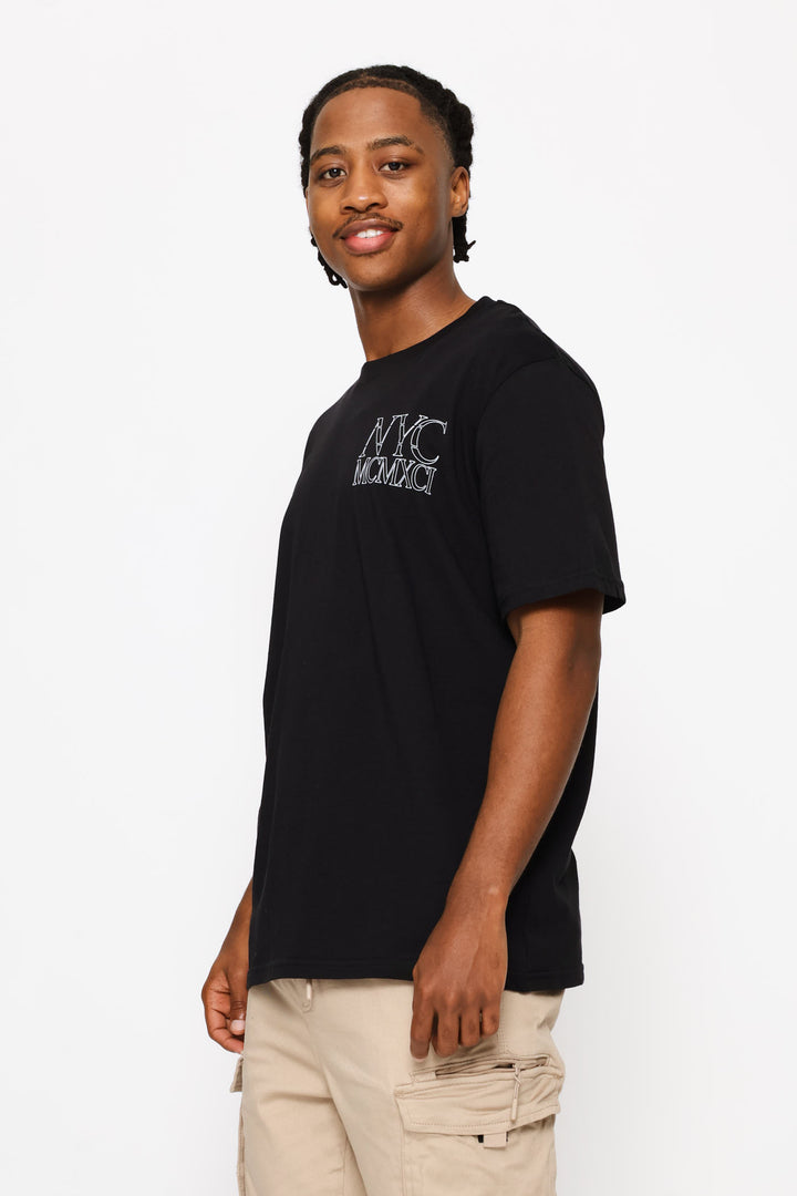 Nyc Front & Back Printed Tee - Black