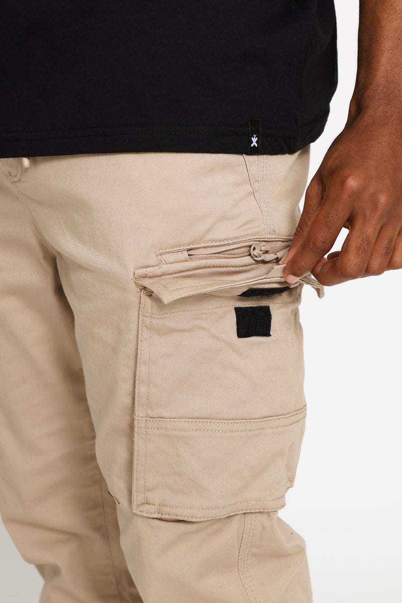 Zip Cargo Jogger - Taupe