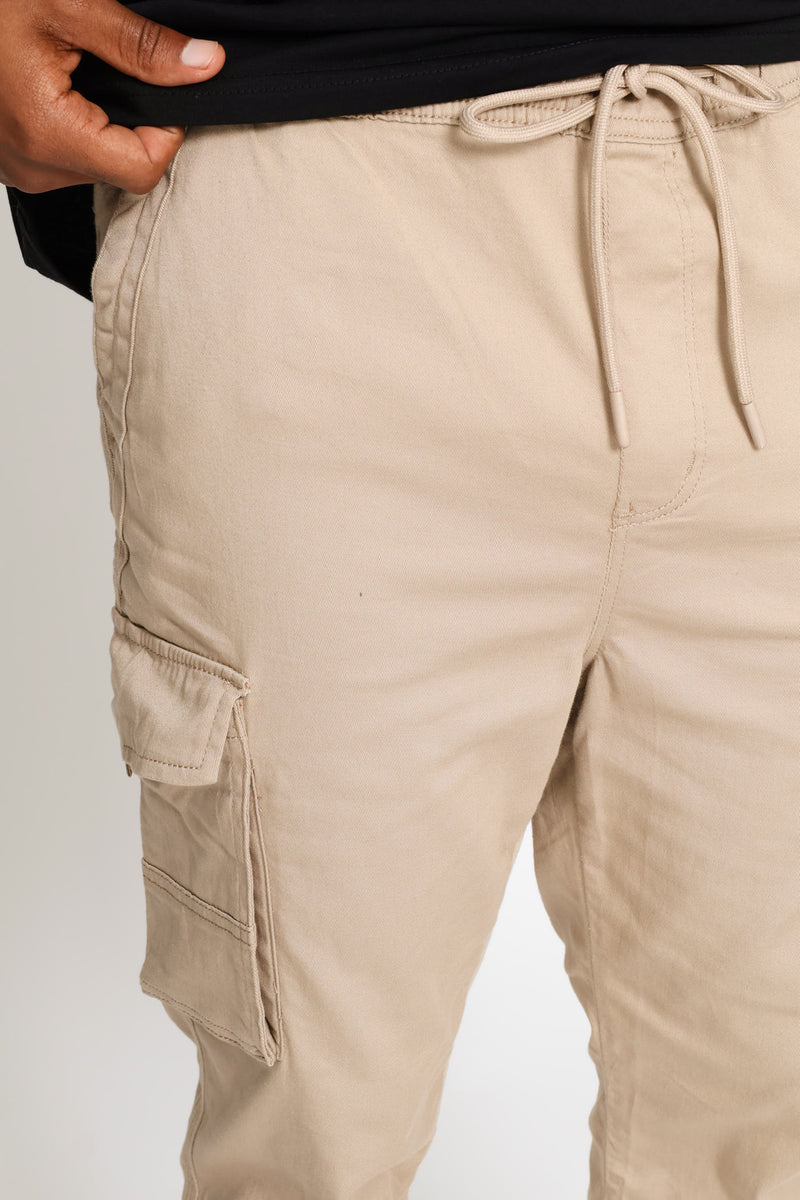 Zip Cargo Jogger - Taupe
