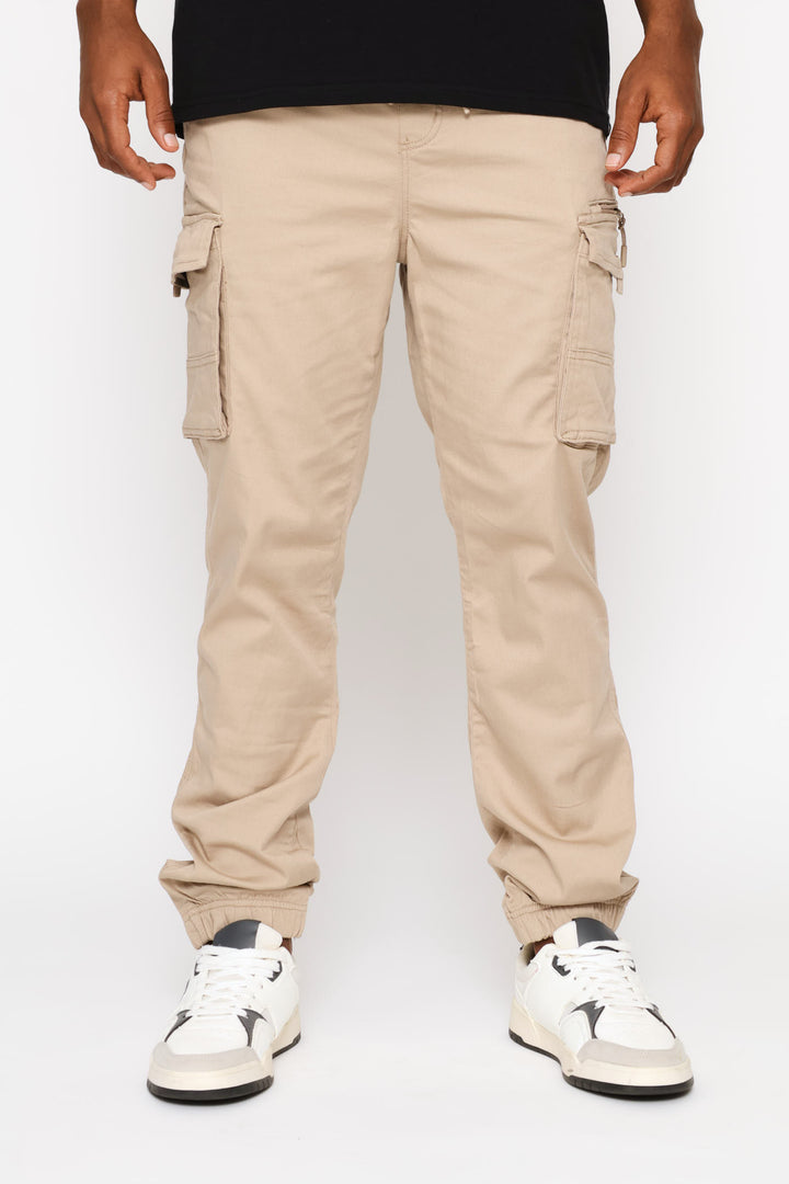 Zip Cargo Jogger - Taupe
