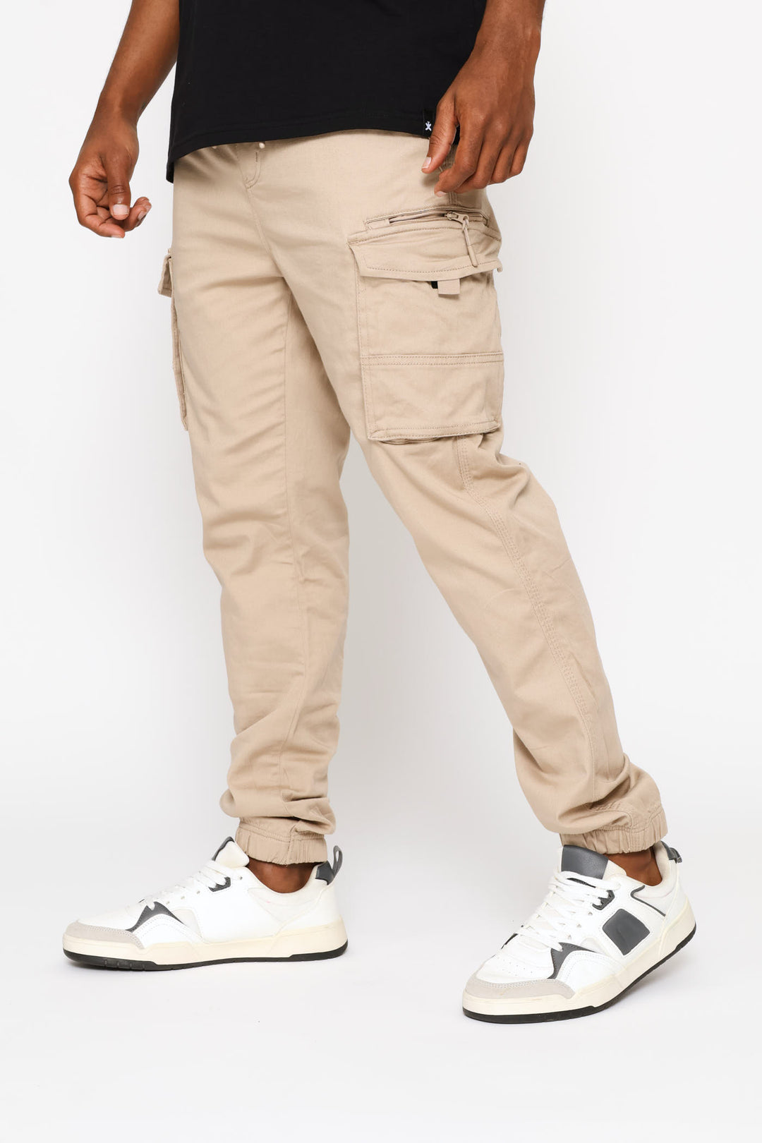 Zip Cargo Jogger - Taupe