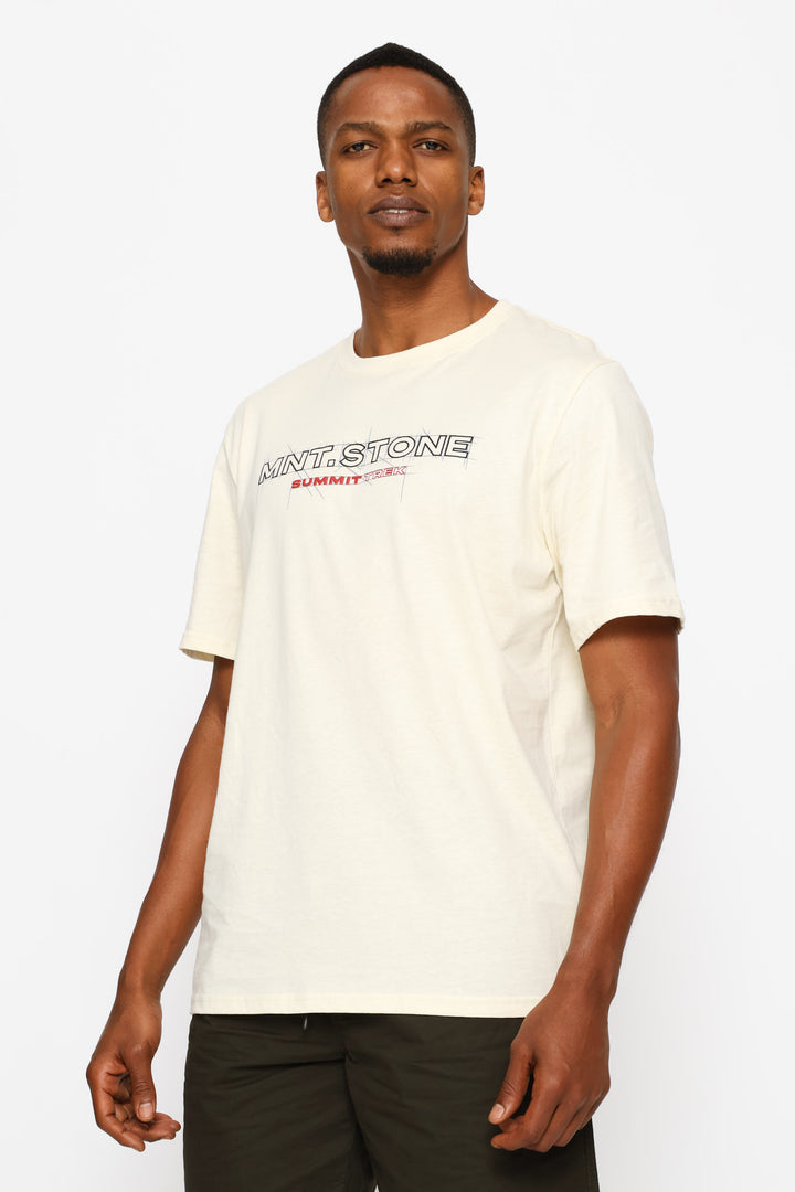 Mount Stone Front & Back Print Tee - Ecru