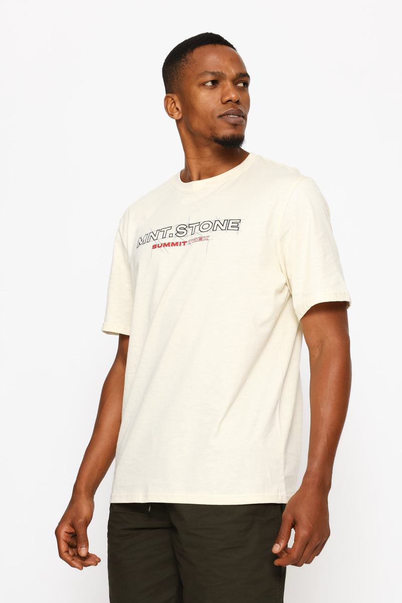 Mount Stone Front & Back Print Tee - Ecru
