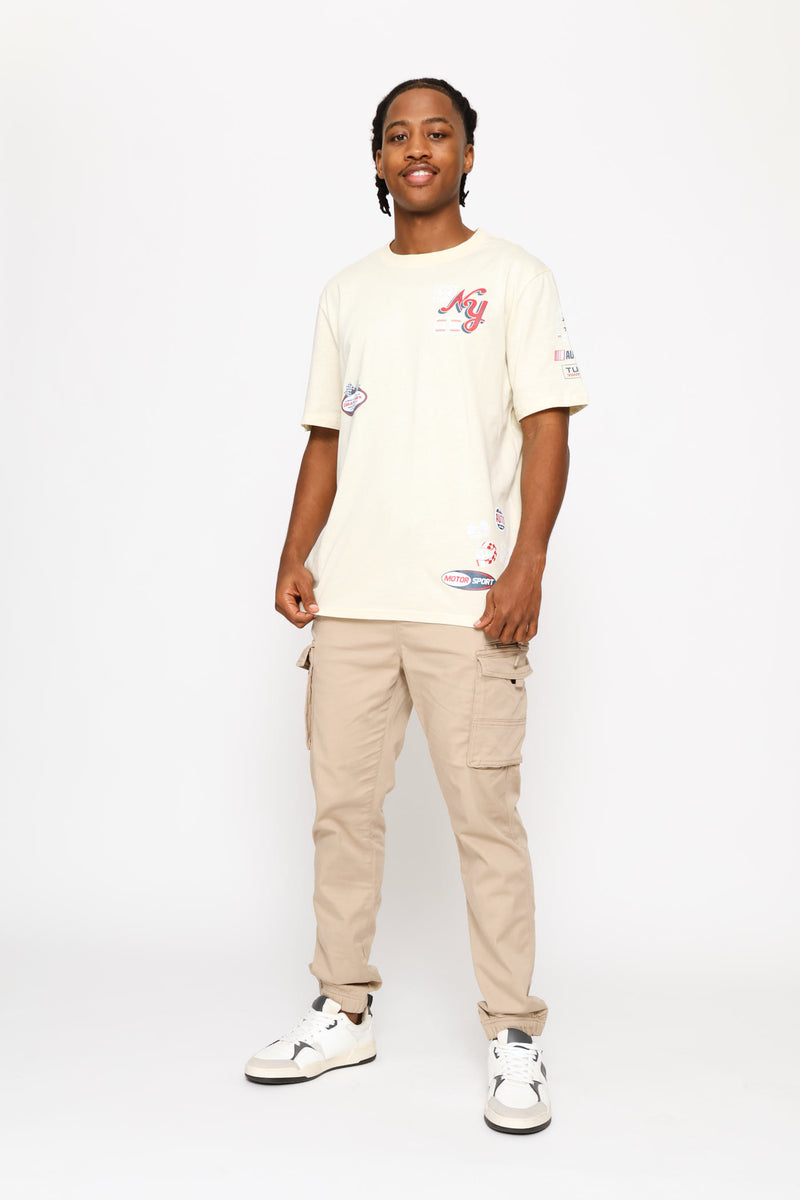 Mock Badge Tee - Ecru