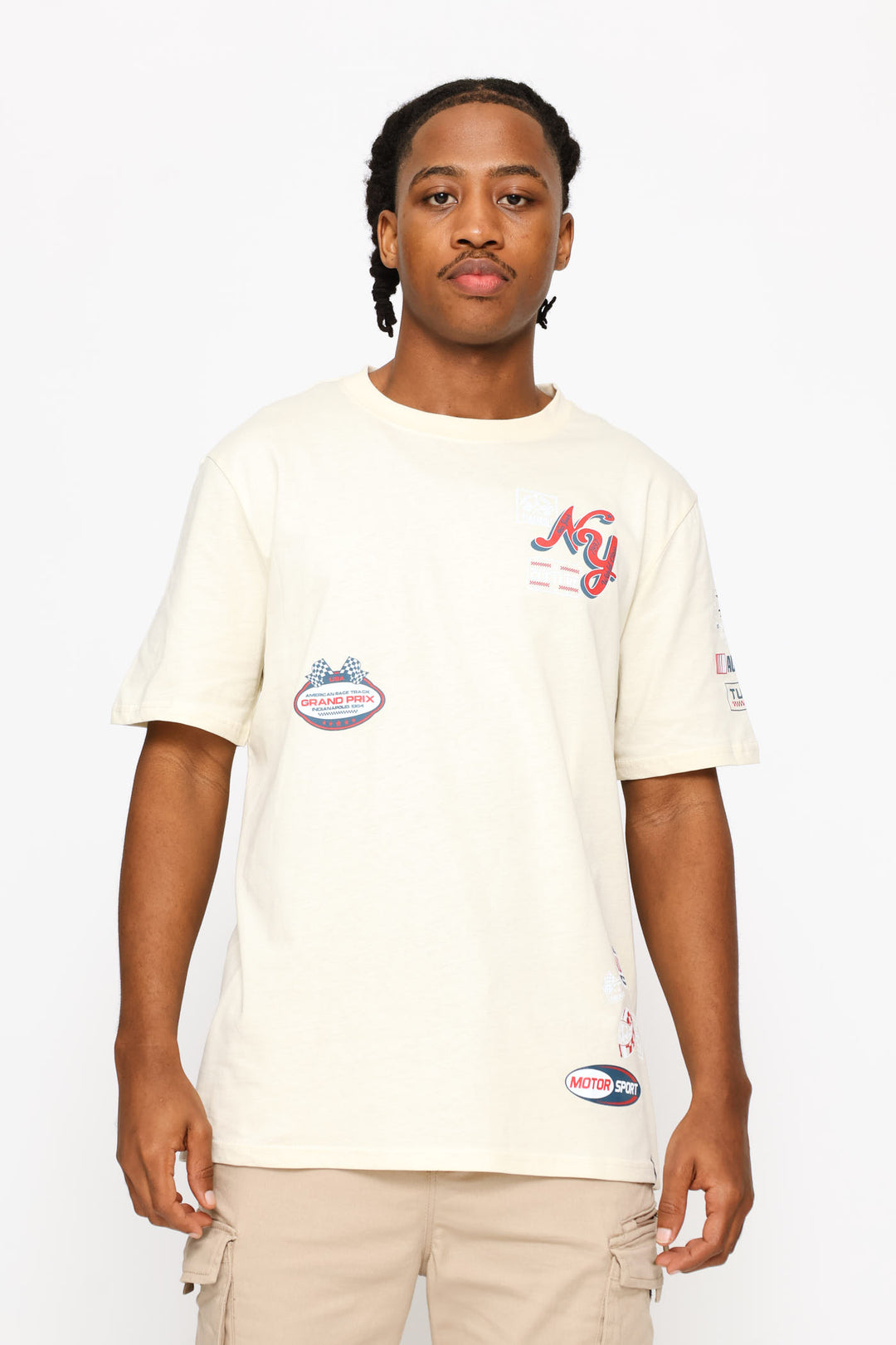 Mock Badge Tee - Ecru