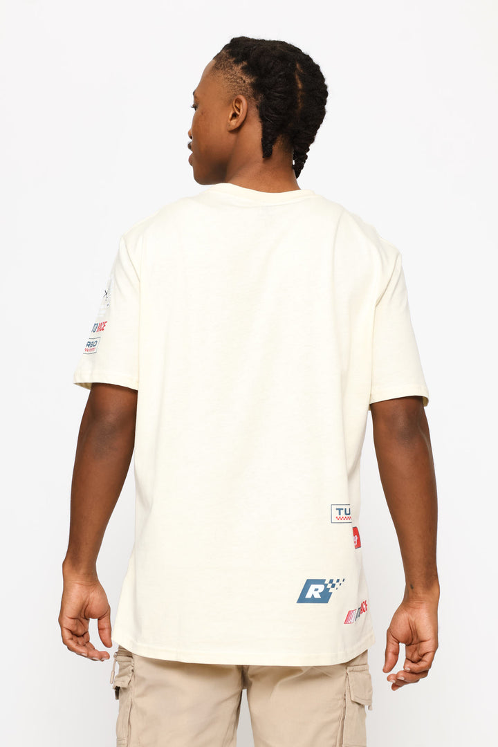 Mock Badge Tee - Ecru