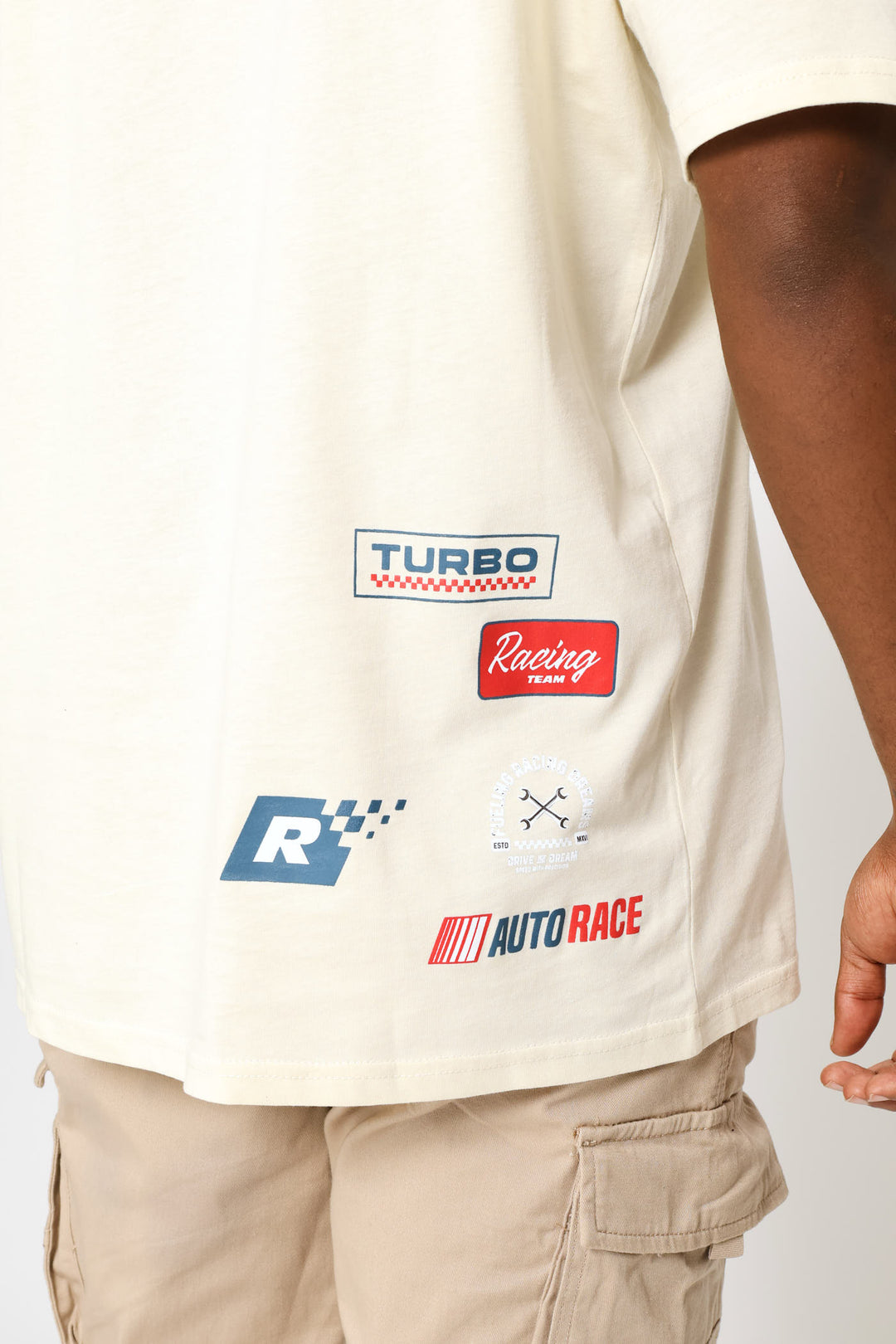 Mock Badge Tee - Ecru