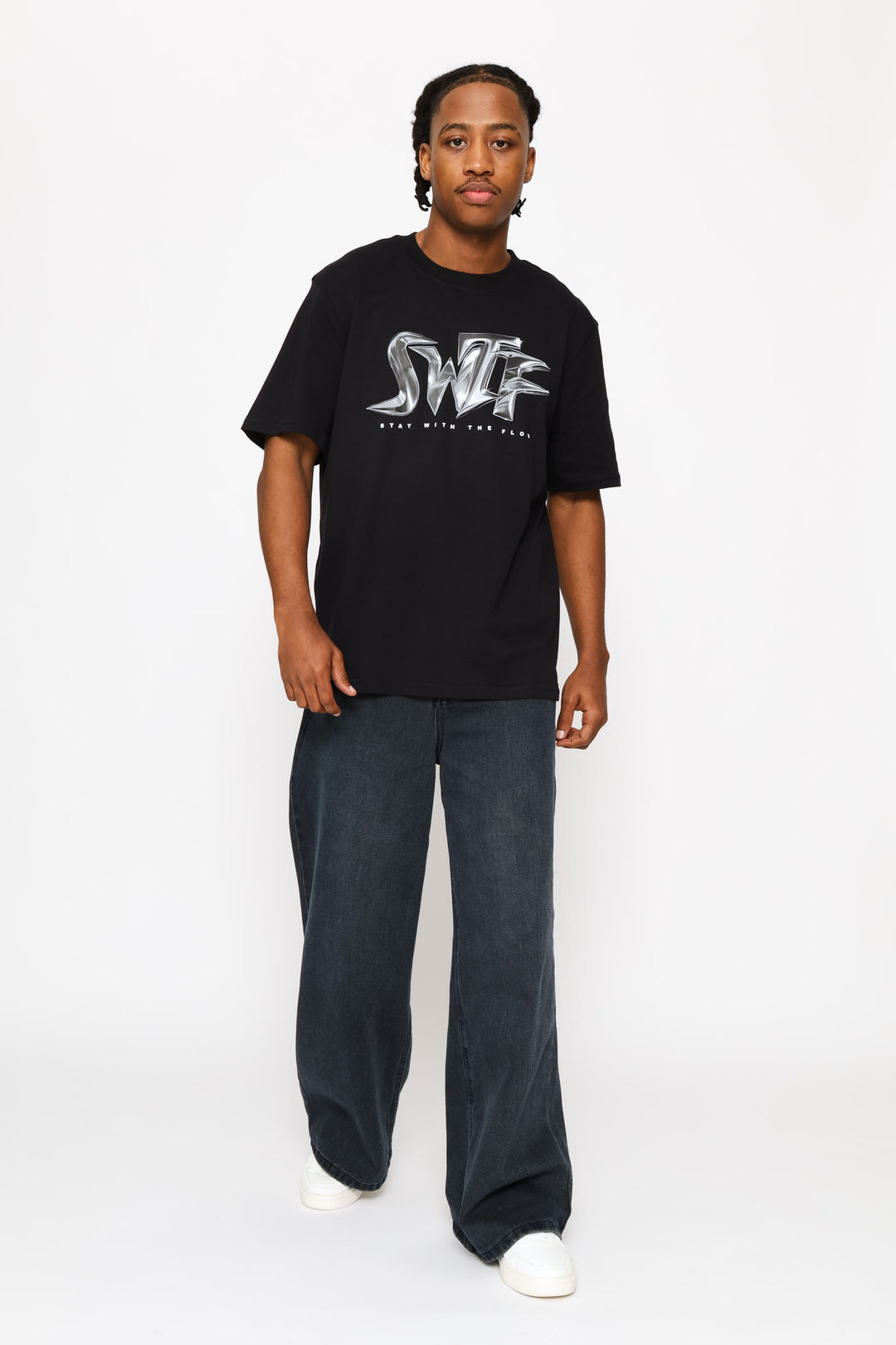 Chrome Swtf Front Chest Print Tee - Black