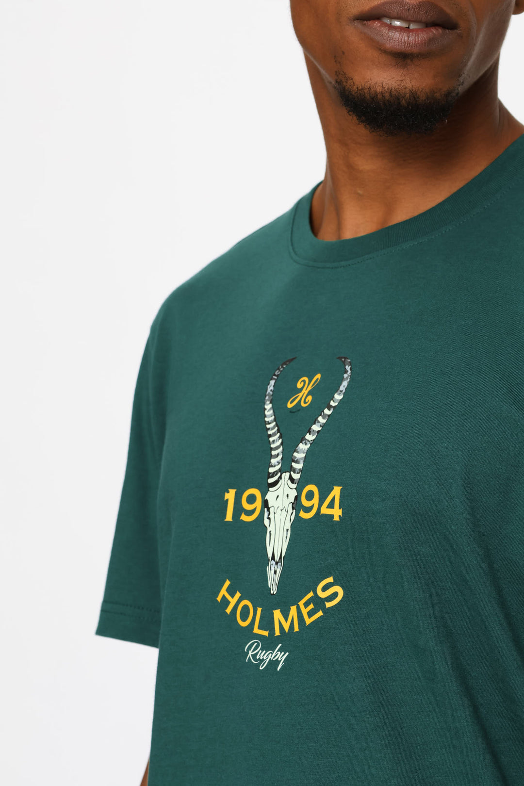 Skull Rugby Tee - Forest Green
