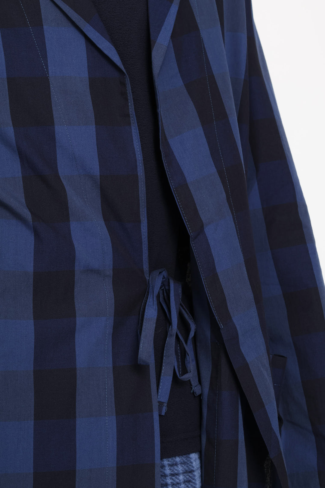 Check Woven Gown - Navy/Indigo