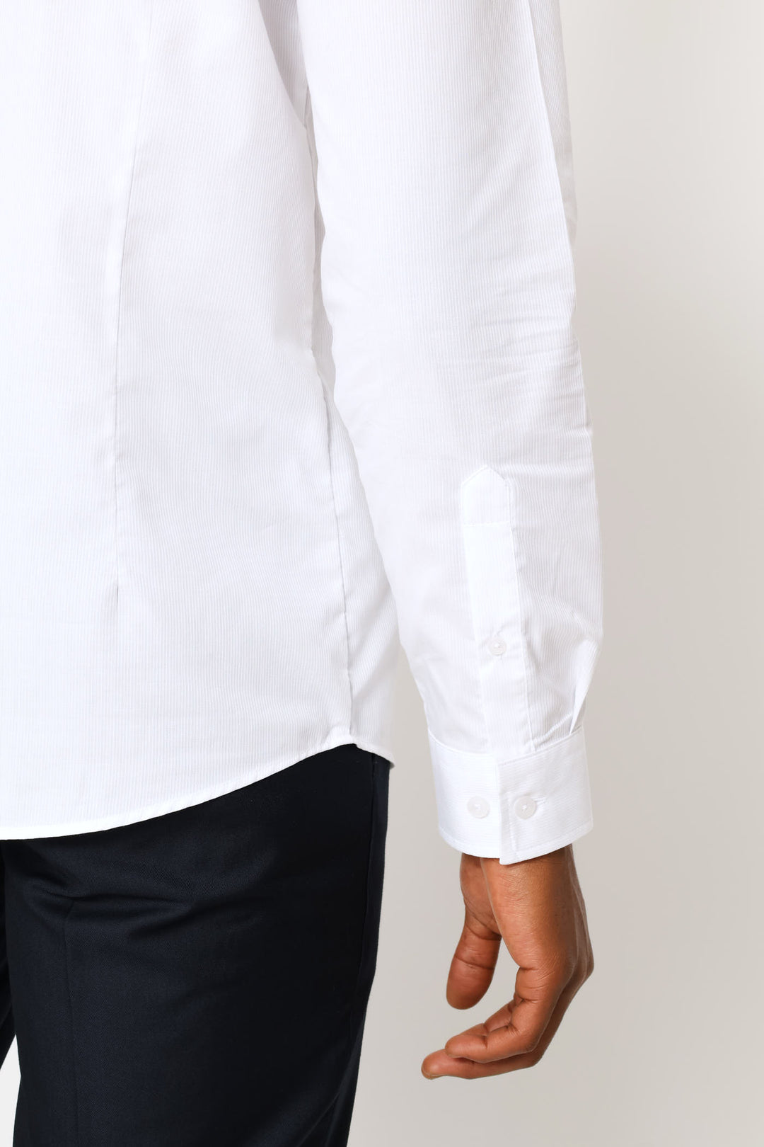 Slim Tonal Stripe Textured Shirt - White
