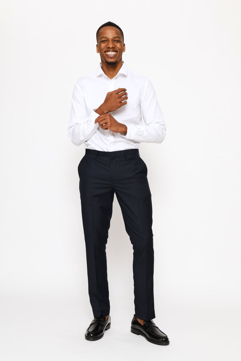 Slim Tonal Stripe Textured Shirt - White