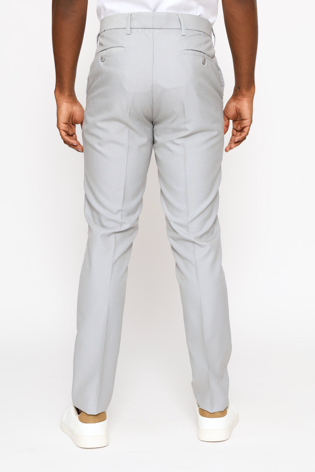 Surface Interest Smart Trouser - Silver Grey