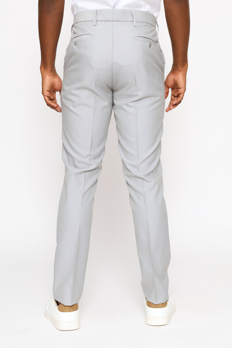Surface Interest Smart Trouser - Silver Grey