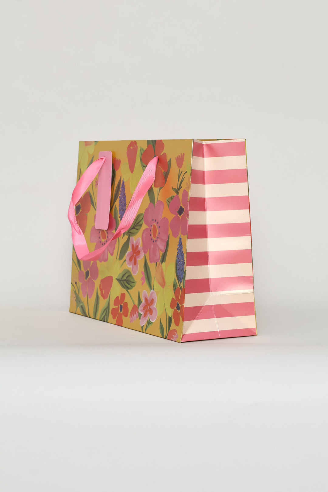 Floral Foil Gift Bag - Gold