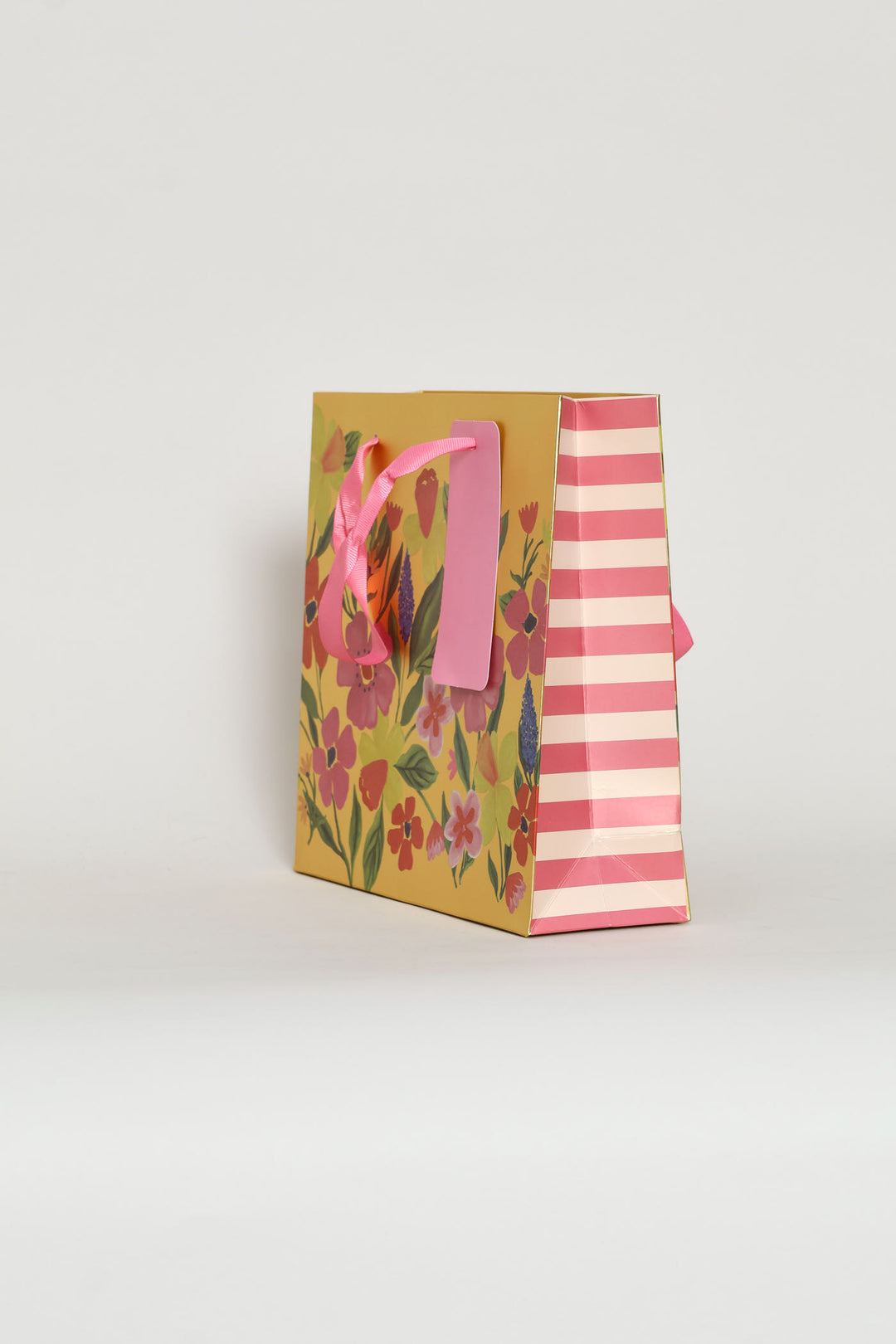 Floral Foil Gift Bag - Gold