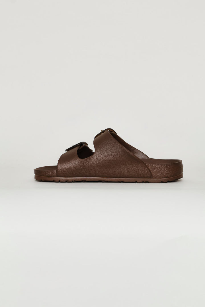 Double Buckle Eva Sandal - Chocolate