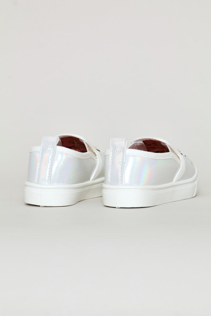 Pre-Girls Unicorn Slip On Sneaker - White