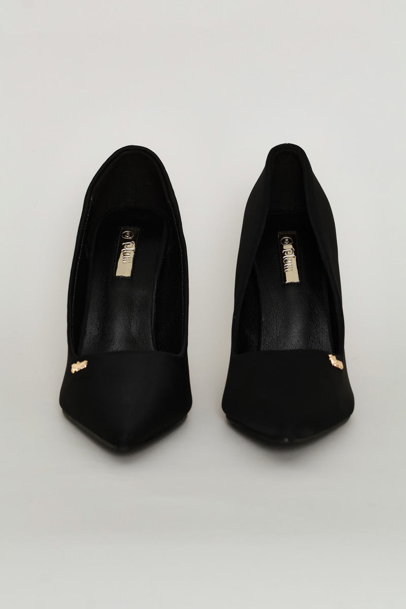 Suede Heel - Black