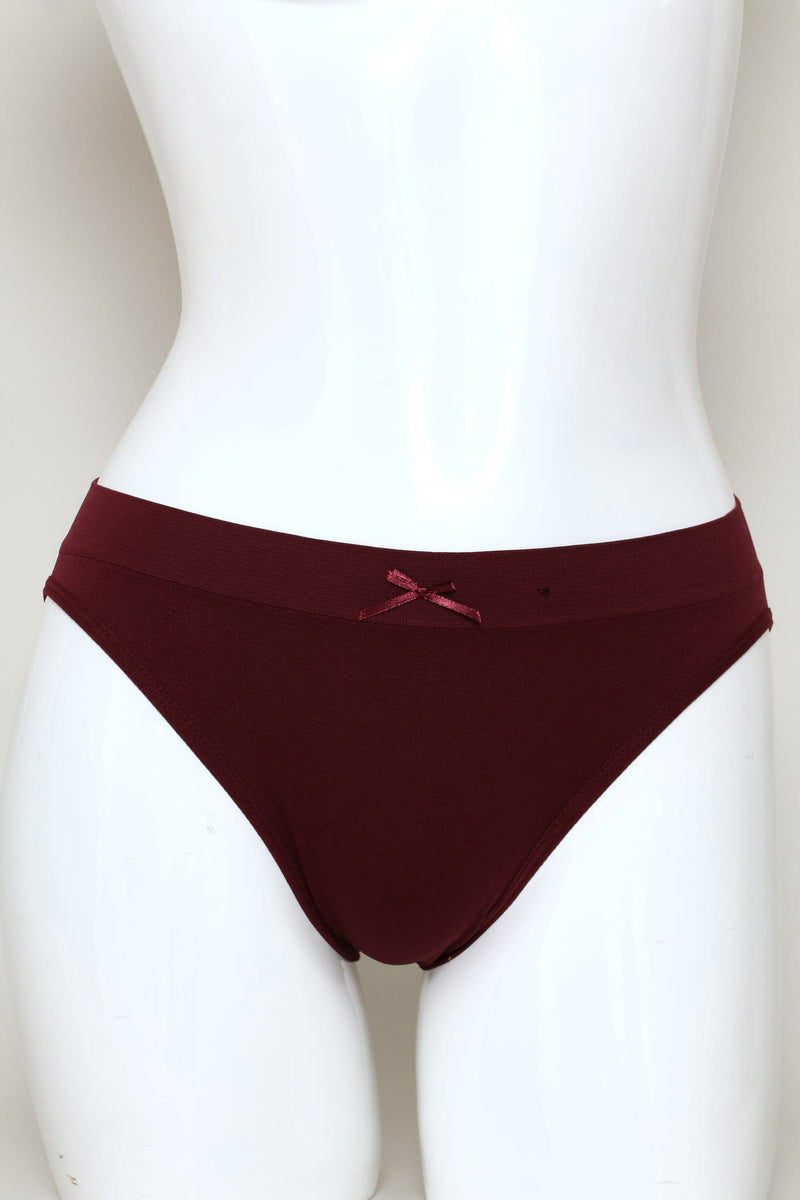 3 Pack Seamless Bikini Panites - Burgundy/Pink/Black