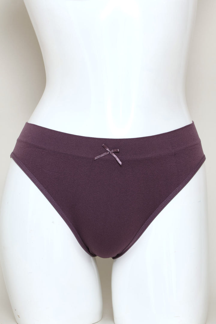 3 Pack Seamless Hi-Cut Panites - Plum/Stone/Navy
