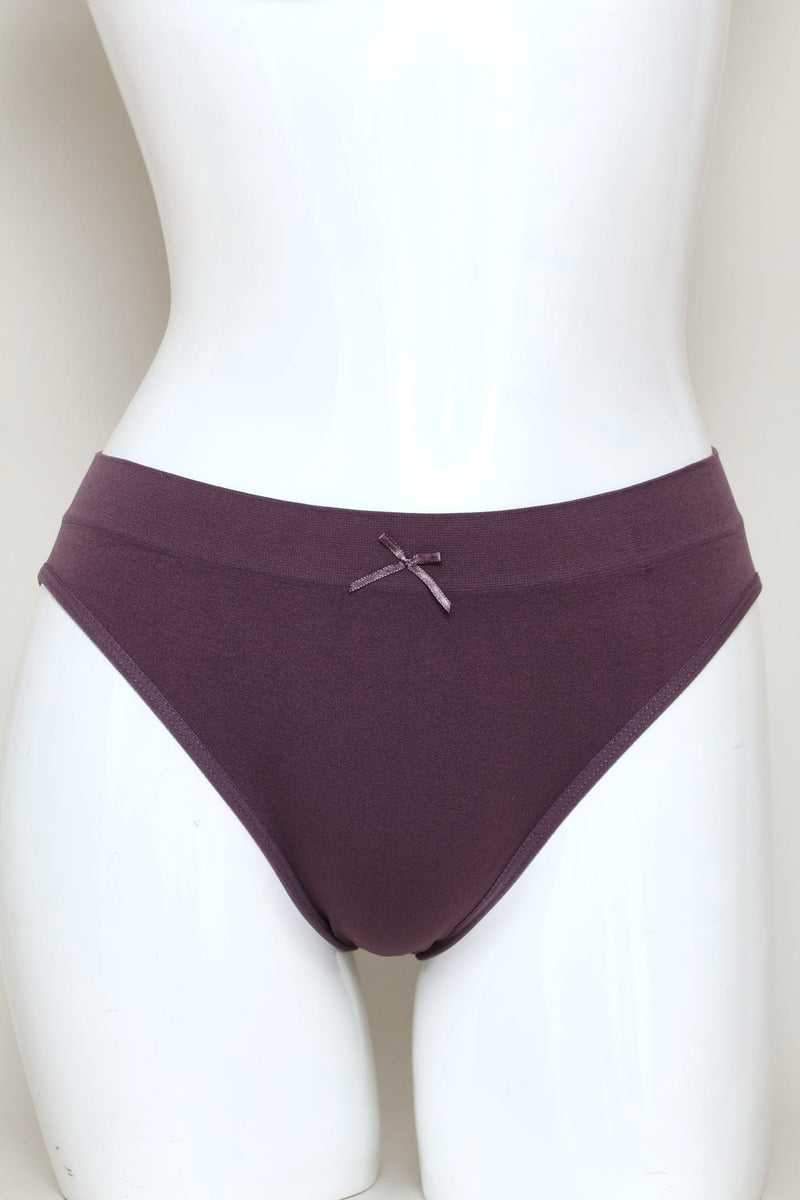 3 Pack Seamless Hi-Cut Panites - Plum/Stone/Navy