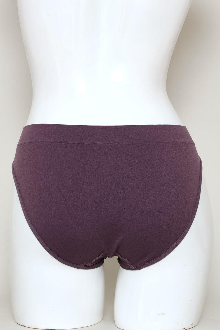 3 Pack Seamless Hi-Cut Panites - Plum/Stone/Navy