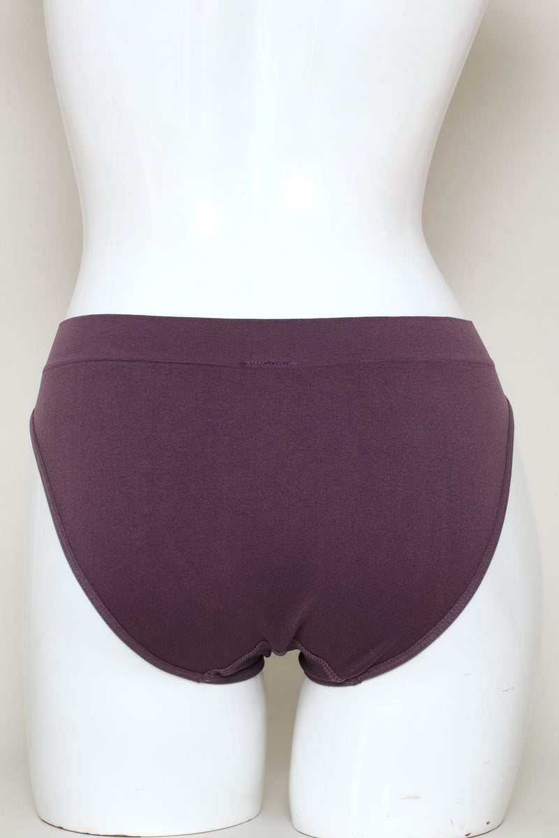 3 Pack Seamless Hi-Cut Panites - Plum/Stone/Navy