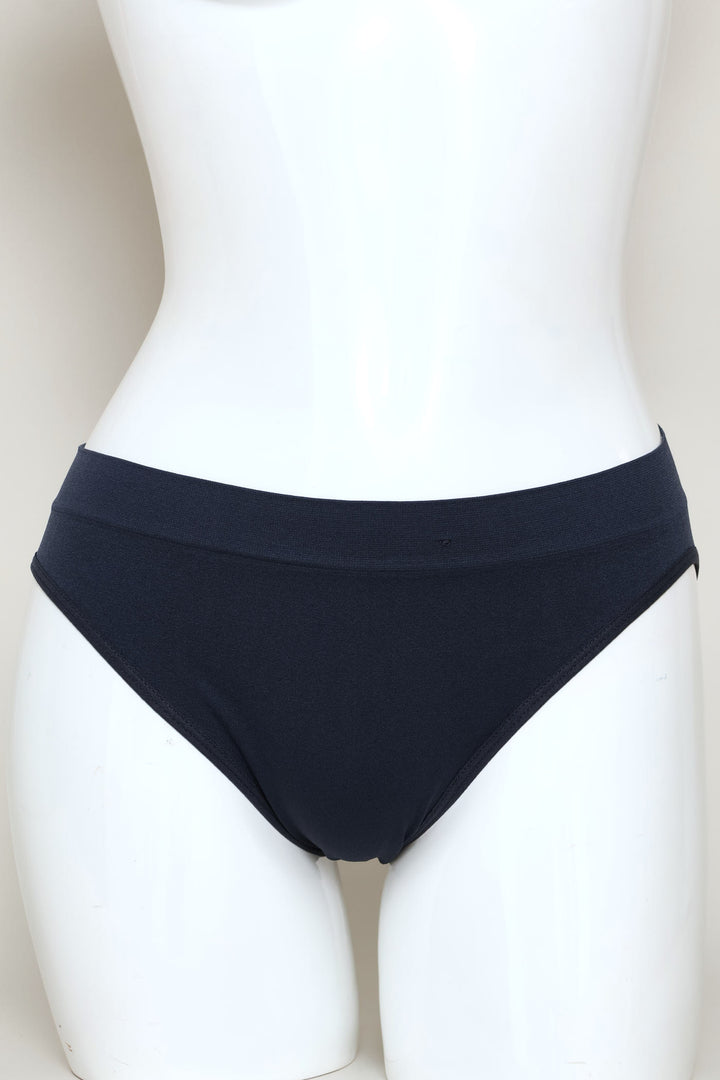 3 Pack Seamless Hi-Cut Panites - Plum/Stone/Navy