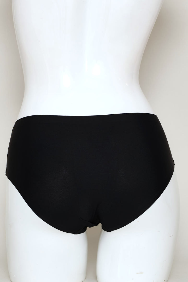 3 Pack Seemless Boyleg Panties - Black/Mocha/Beige