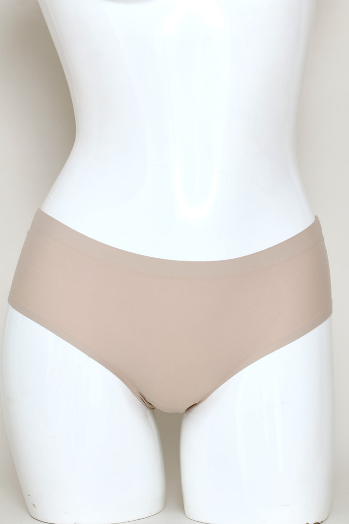 3 Pack Seemless Boyleg Panties - Black/Mocha/Beige